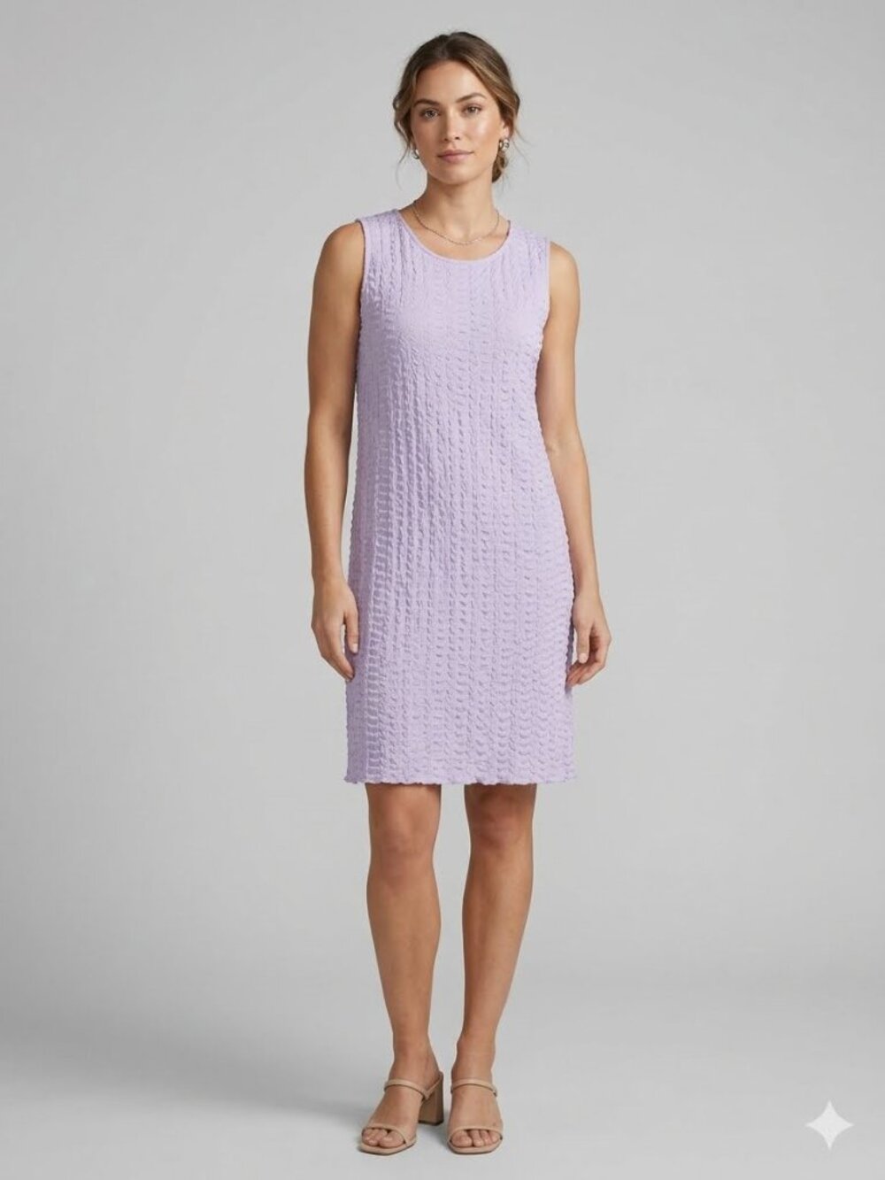 Purple Textured Sleeveless Dress Size M